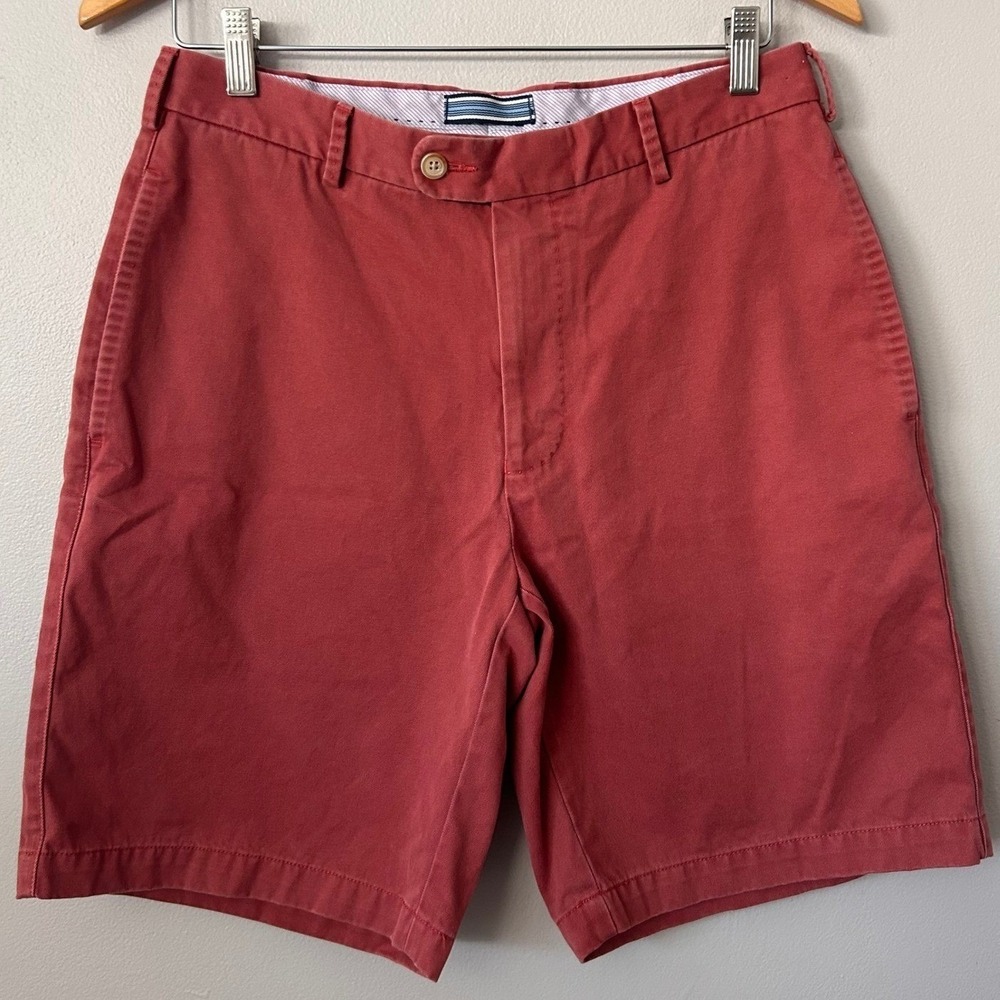 Peter Millar Shorts Mens 32 Red‎ Vanderbilt Chino Golf Flat Front Pima Cotton 9"